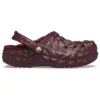 Geometriske Clogs med fôr «Dark Cherry»