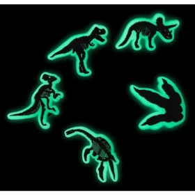 Glow in the Dark Dino 5-pakning med Jibbitz-skocharms