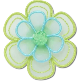 Grønne Jibbitz-charms med blomst i netting