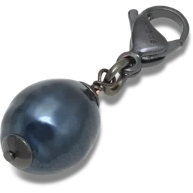 Jibbitz-charm «Silver Black Smt Pearl»