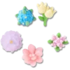 Jibbitz-charms med perleblomster, 5-pakning
