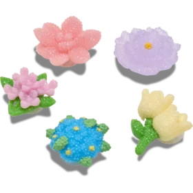 Jibbitz-charms med perleblomster, 5-pakning