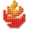 Jibbitz-charms med perler i form af en flamme