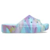 Klassisk plattform-sandale med palme-trykk «Blue Multi-Color»