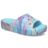 Klassisk plattform-sandale med palme-trykk «Blue Multi-Color»