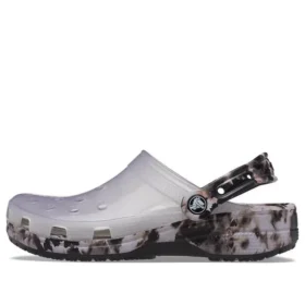 Klassiske blekede Clogs «Translucent Black White»