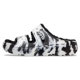 Klassiske Cozzzy-sandaler med marmorert mønster «Black White»