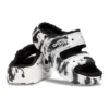 Klassiske Cozzzy-sandaler med marmorert mønster «Black White»