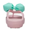 Klassiske flippflopper med plattform og sløyfe «Pink Teal»
