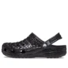Klassiske Metallic Crocskin-Clogs «Black»