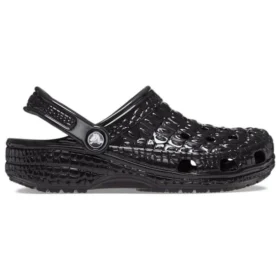 Klassiske Metallic Crocskin-Clogs «Black»