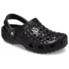 Klassiske Metallic Crocskin-Clogs «Black»