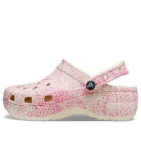 Klassiske Platform Clogs med slangemønster «Pink»