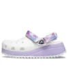 Klassiske, uformelle unisex-sandaler i hvitt og lilla «White Purple»