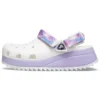 Klassiske, uformelle unisex-sandaler i hvitt og lilla «White Purple»