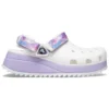 Klassiske, uformelle unisex-sandaler i hvitt og lilla «White Purple»