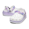 Klassiske, uformelle unisex-sandaler i hvitt og lilla «White Purple»