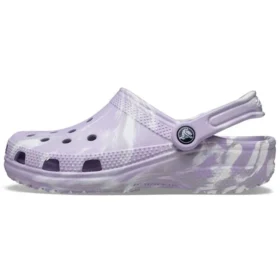 Klassiske, uformelle unisex-sandaler i lilla