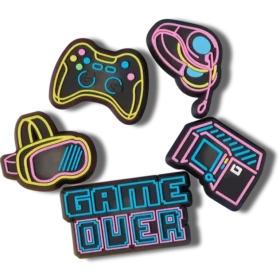 Lights up Neon Gamer 5-pakning med Jibbitz-charms