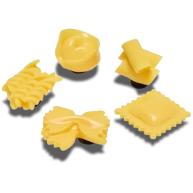 Realistisk pasta 5-pakning med Jibbitz-charms