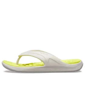 Reviva stilige Flippflopper med rund tå «White Yellow»