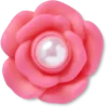 Rosa blomst med perle i midten – Jibbitz-charms