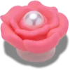 Rosa blomst med perle i midten – Jibbitz-charms