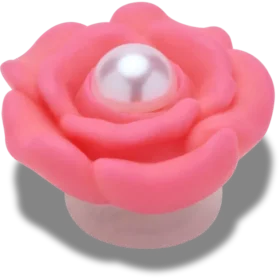 Rosa blomst med perle i midten – Jibbitz-charms