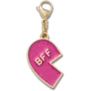 Rosa glitter-BFF-charm til venstre Jibbitz-skocharm