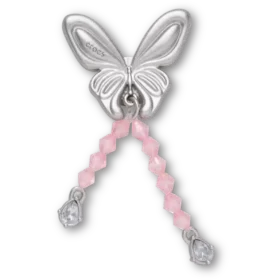 Silver Beaded Meta Butterfly Jibbitz™-charms