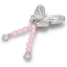 Silver Beaded Meta Butterfly Jibbitz™-charms