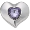 Sølv- og lilla Smt Gem Heart Jibbitz™-charms