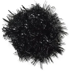 Svarte Jibbitz-charms med tinselpompon