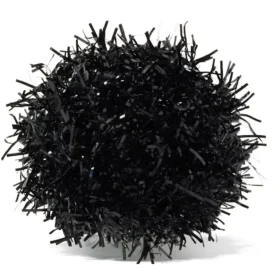 Svarte Jibbitz-charms med tinselpompon